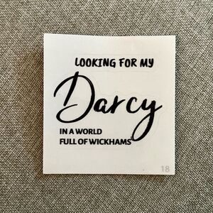 Jane Austen Pride and Prejudice Darcy Sticker